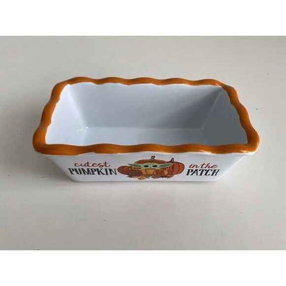 Star Wars Grogu Baby Yoda Pumpkin Fall MINI Loaf Bread Baking Pan Dish Ceramic - Picture 4 of 10